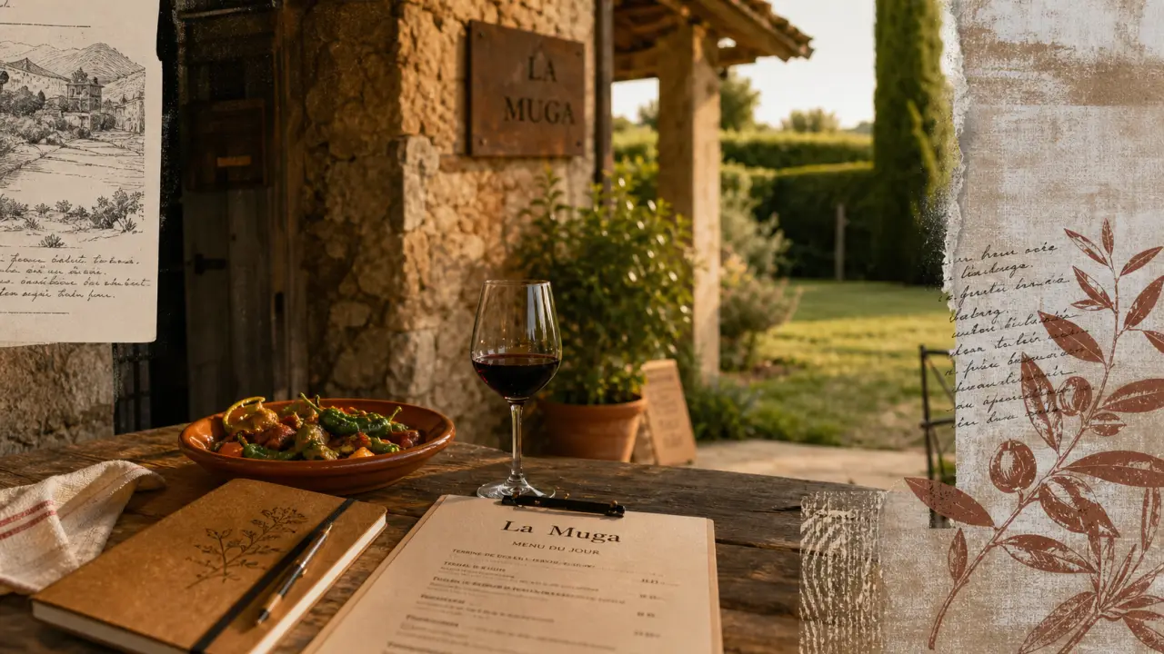La muga restaurant : menu catalan à 29,50 € devant la ferme