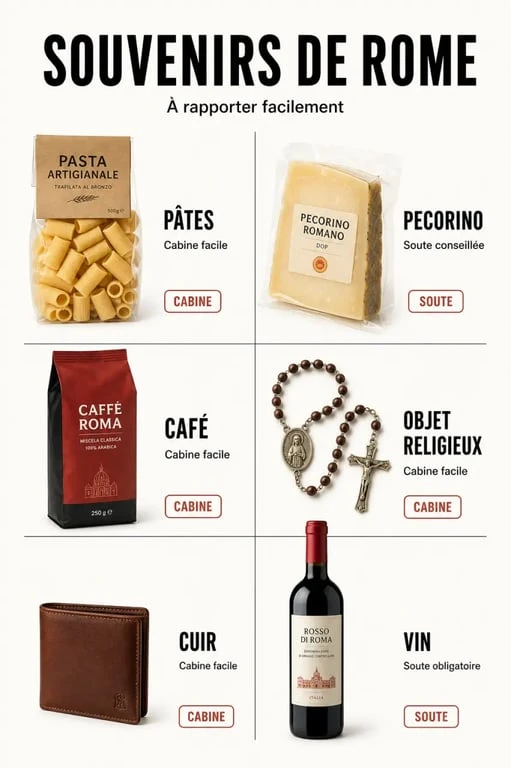 Que ramener de Rome : infographie éditoriale des meilleurs souvenirs à rapporter