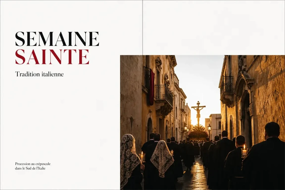 Tradition italienne : procession de la Semaine Sainte dans un village du sud de l’Italie
