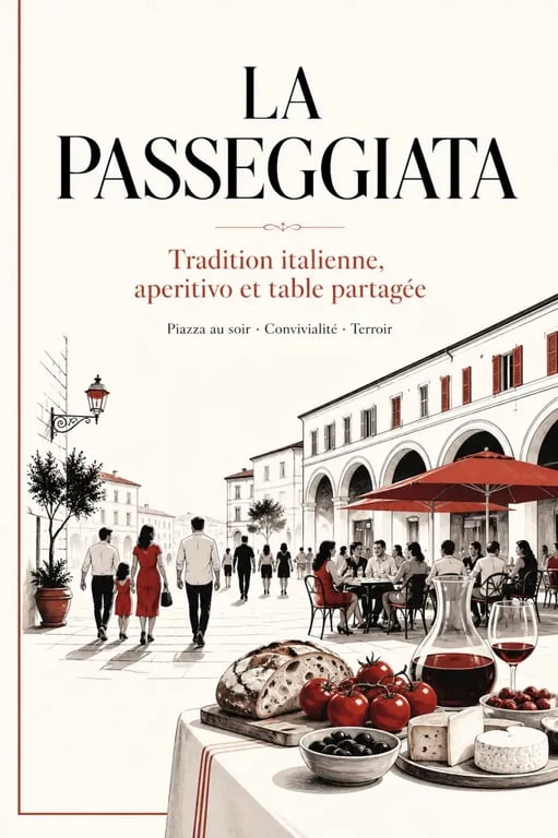 Tradition italienne : passeggiata, aperitivo et repas convivial sur une place italienne