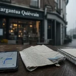 Gargantua quievrain : smartphone avec carte, guide et vignette du restaurant