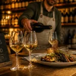 le bar à vin bio : verres vins bio et plats vegan