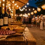 Marché nocturne landes, étal gourmand aux produits du terroir