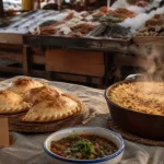 Nourriture du chili : empanadas, pastel de choclo et pebre