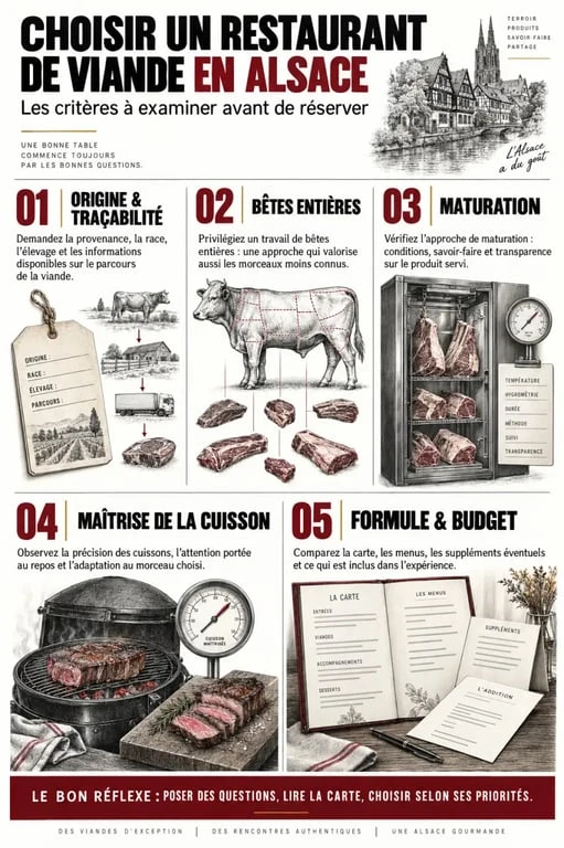 Critères pour choisir un restaurant de viande en Alsace