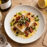 Quel vin servir avec du cabillaud : vin blanc sec avec cabillaud poêlé et sauce citronnée