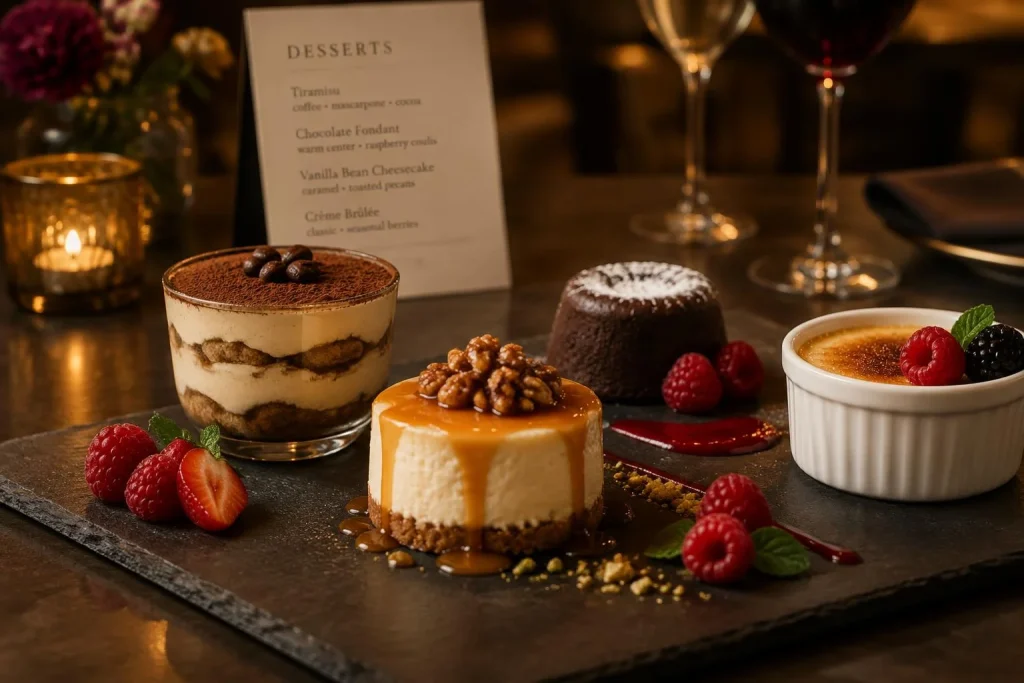 Une carte courte, des desserts gourmands et un service maîtrisé
