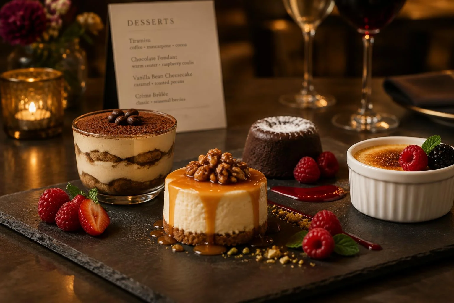 Carte courte de desserts : gourmands et service fluide