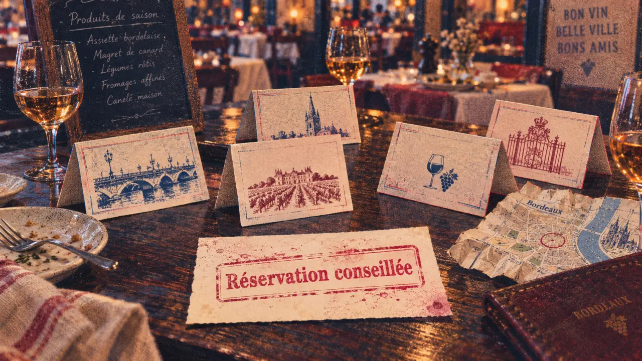 Guide des restaurants Bordeaux : tables et menus en chambre, réservation conseillée