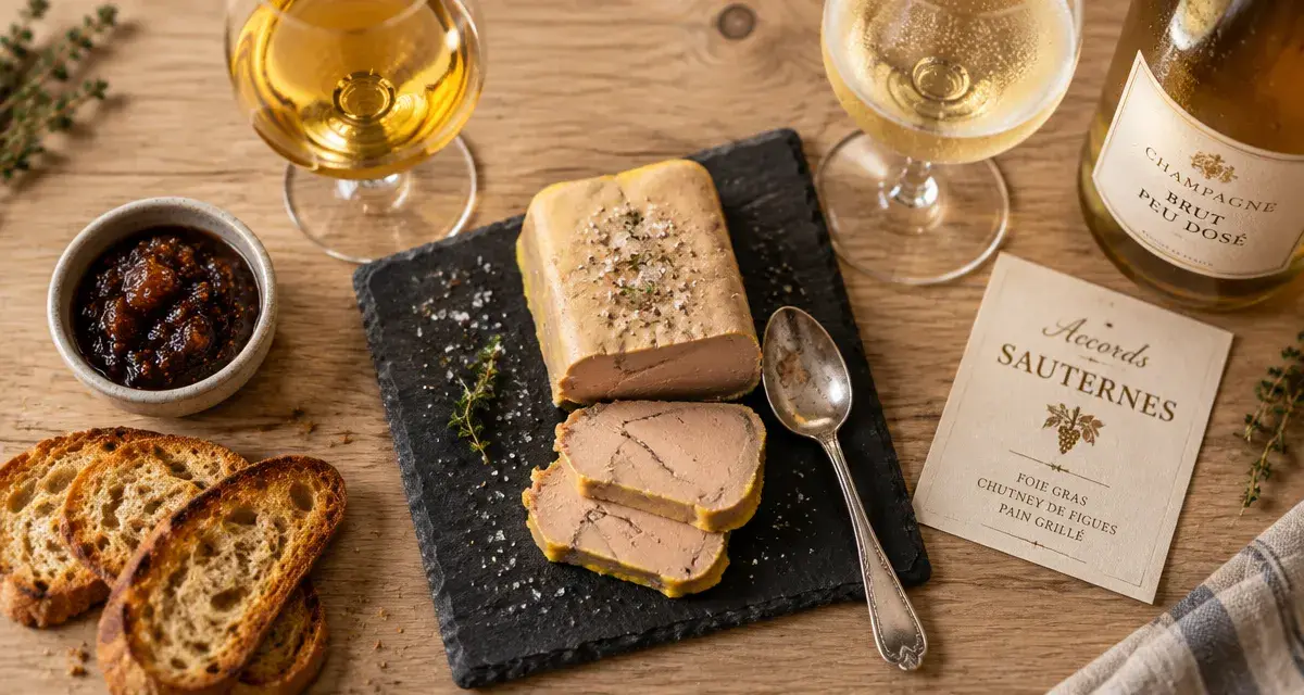 Quel vin avec fois gras : foie gras, chutney de figues et champagne brut
