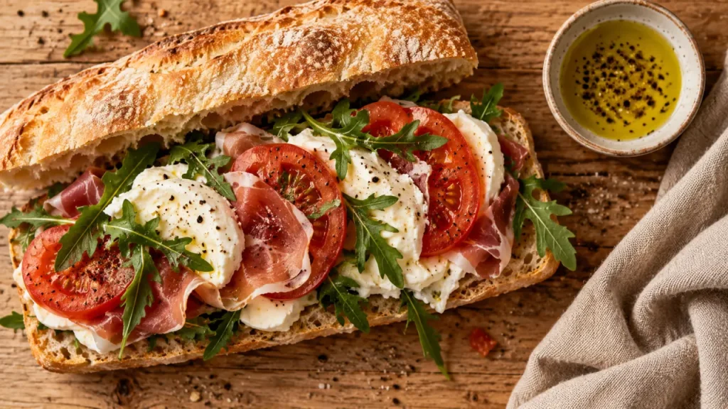 Sandwich Italia : pain croustillant, mozzarella fondante et variantes régionales